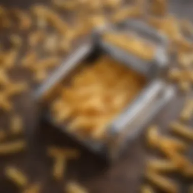 Close-up view of a high-quality french fry cutter