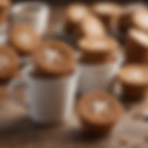 A close-up of gingerbread K-Cups showcasing their rich, aromatic design