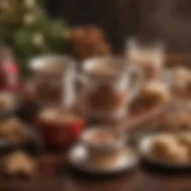 A seasonal table setting featuring gingerbread K-Cups and festive decorations