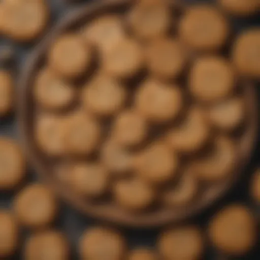 A variety of ginger cookies displayed artfully on a wooden platter