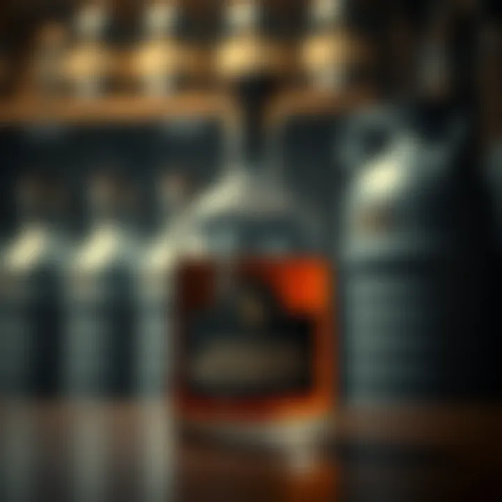 Charcoal Filtering in Tennessee Whiskey An illustration of the Tennessee whiskey production process highlighting the charcoal filtering