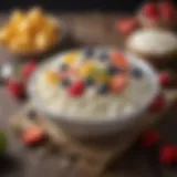 A vibrant bowl of cottage cheese mixed with fresh fruits