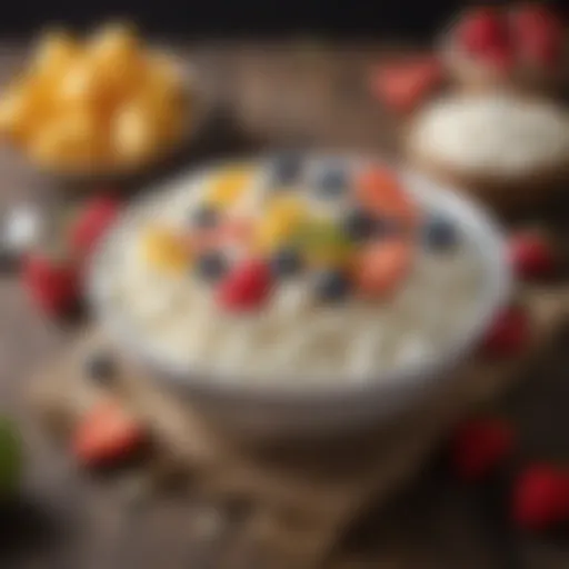 A vibrant bowl of cottage cheese mixed with fresh fruits