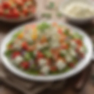 A nutritious salad featuring cottage cheese and vegetables