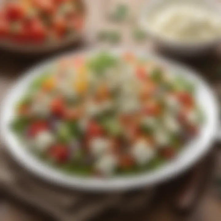 A nutritious salad featuring cottage cheese and vegetables