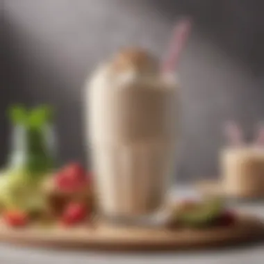 A nutritious protein milkshake served in an elegant glass