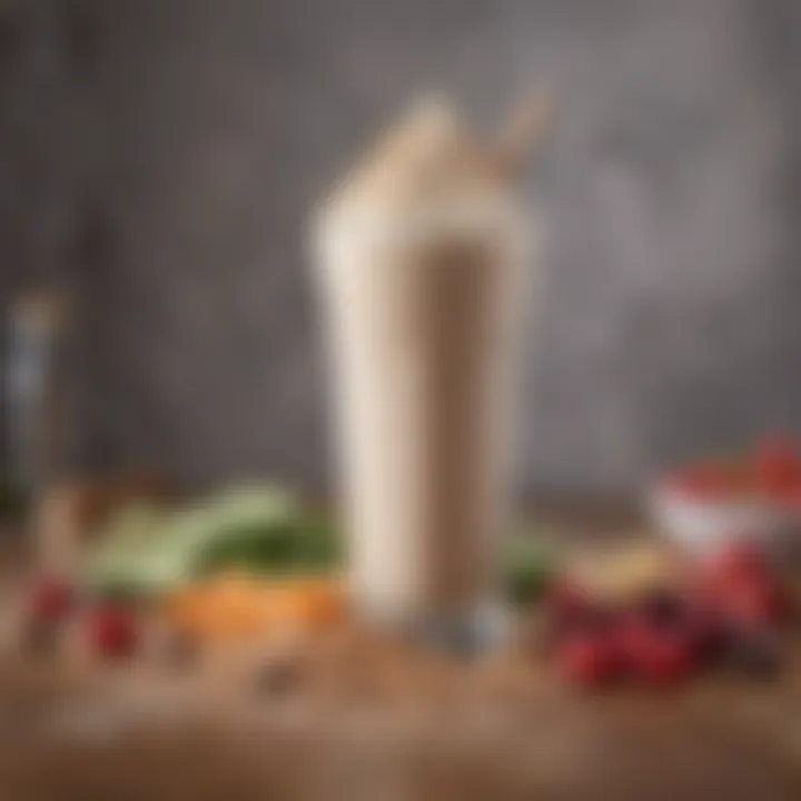 A vibrant array of healthy ingredients for protein milkshakes