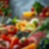 Vibrant array of fresh vegetables and fruits