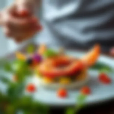 Stylish presentation of a raw food dish