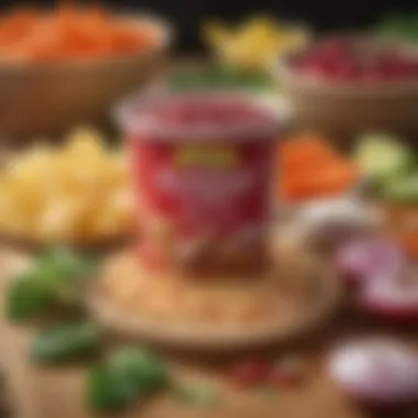 Fresh Ingredients of Heluva Good Dip A close-up view of Heluva Good Dip ingredients highlighting freshness.