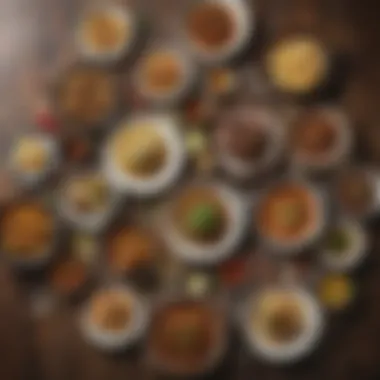 Culinary Diversity on a Budget Diverse dishes representing local cuisine on a dining table