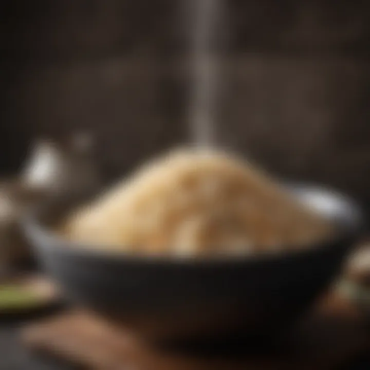 Steaming pot of Japanese rice with grains perfectly cooked