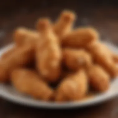 A close-up of freshly fried chicken tenders on a plate