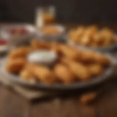 An array of side dishes typically served with chicken tenders