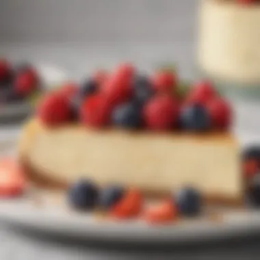 Elegant presentation of a keto cheesecake adorned with fresh berries