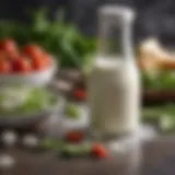 Fresh ingredients for lactose-free ranch dressing