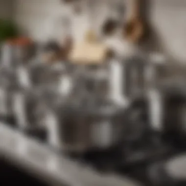 Essential Care for Cooking Pots Well-maintained cast iron and stainless steel pots lined up