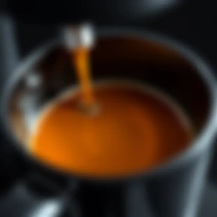 Close-up of freshly brewed coffee from Nespresso Vertuo