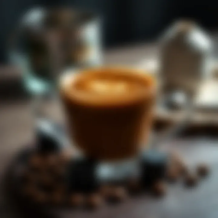 Stylish cup of coffee showcasing smooth texture