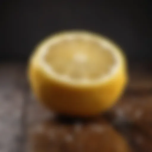 Fresh lemon and its zest on a wooden surface