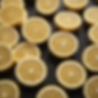 Close-up of sliced lemons highlighting their juicy texture