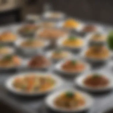 Catering to Diverse Dietary Needs A diverse selection of Life Cuisine meals catering to various dietary preferences on a dining table.
