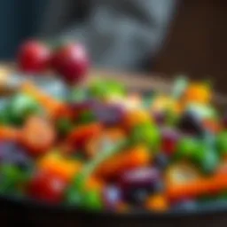 Colorful low carb vegetable platter