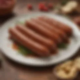 A platter of low sodium Andouille sausage with herbs and spices