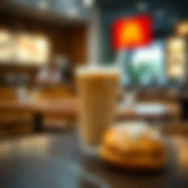 A refreshing iced latte paired with a delicious pastry on a café table