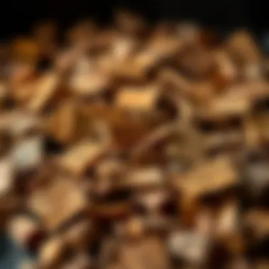 Essential Wood Chips for Smoking Close-up of wood chips used for smoking meat