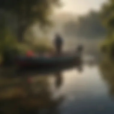 A serene lakeside fishery environment