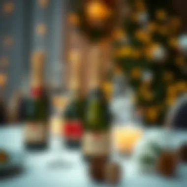 Mini Prosecco Elegance Elegant display of mini Prosecco bottles on a festive table