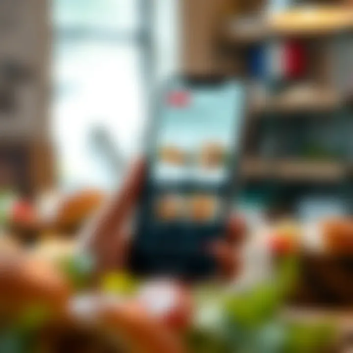 A smartphone displaying a food delivery app interface