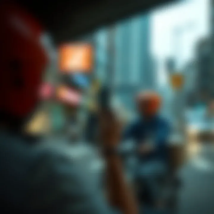 A delivery driver navigating through a city