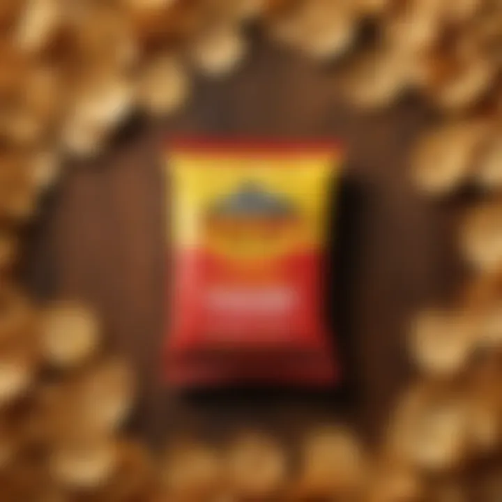 An assortment of popular brands of Old Bay seasoning potato chips on a wooden surface