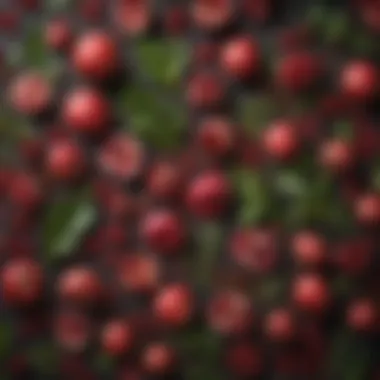 An assortment of tea leaves with pomegranate accents
