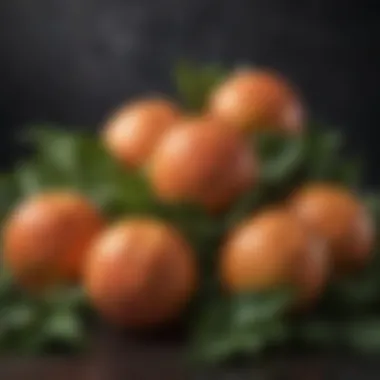 Artistic Pomelo Varieties An artistic arrangement of various pomelo varieties with leaves