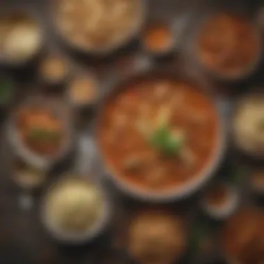 A cultural gathering around a table enjoying the West African Peanut Stew.