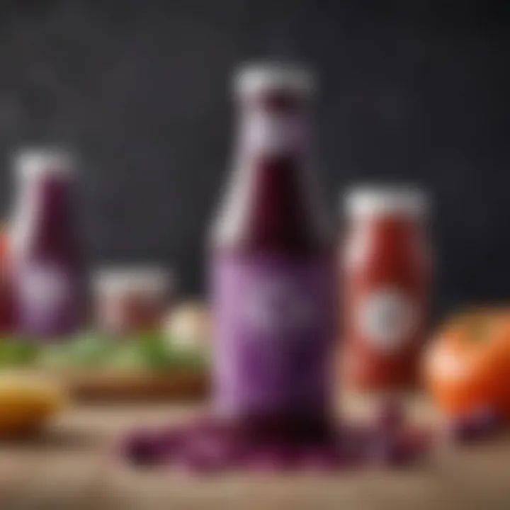 Marketing campaign featuring purple ketchup and its unique branding