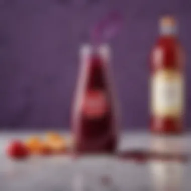 Vivid portrayal of purple ketchup in a vibrant setting