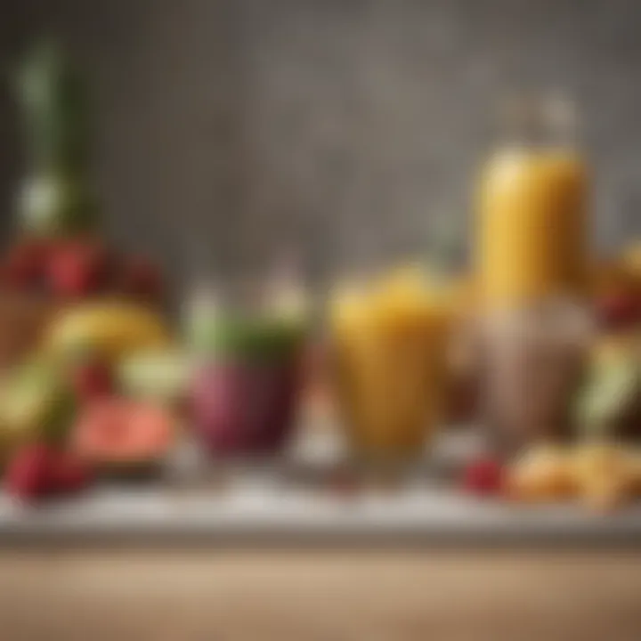 Assorted ingredients for a raw smoothie