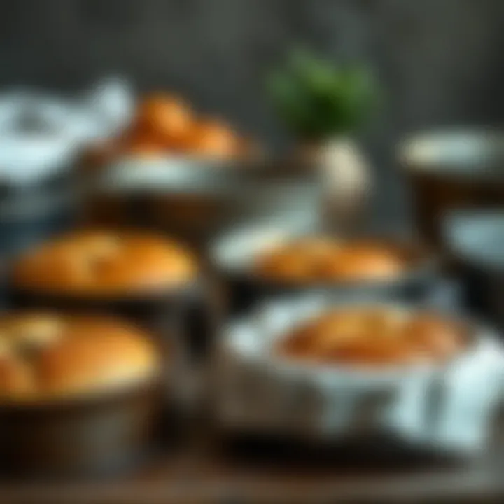 Materials Overview for Round Bread Pans Close-up of various materials used in round bread pans