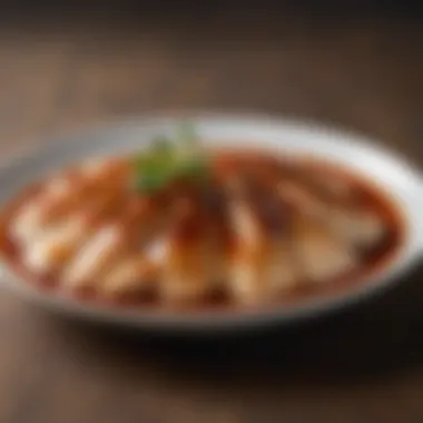Culinary Creation with Soy Free Soy Sauce An elegant dish drizzled with soy free soy sauce, showcasing its rich color and texture.