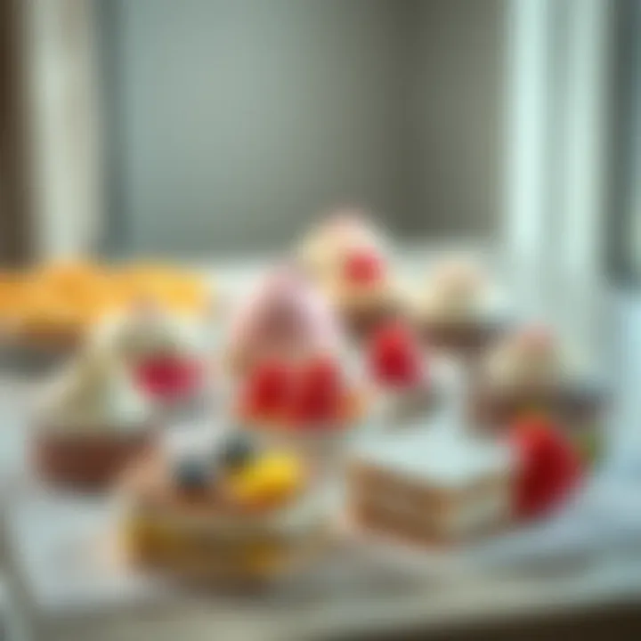 Delicious assortment of sugar-free desserts on a table