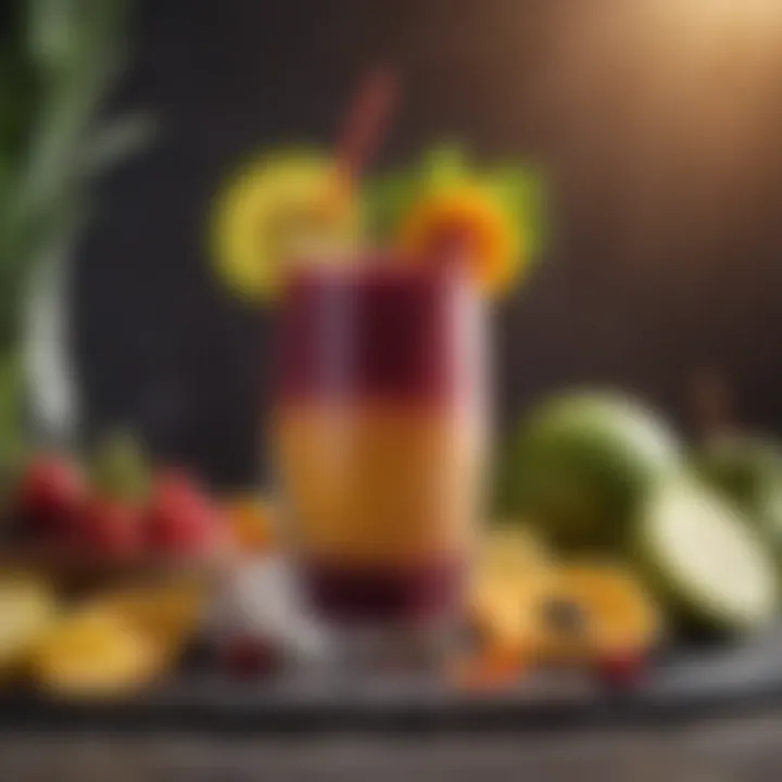 Exotic smoothie with vibrant colors and healthy ingredients