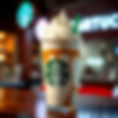 Frosty frappuccino topped with whipped cream