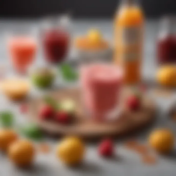 Artfully arranged ingredients for sweet tart drinks