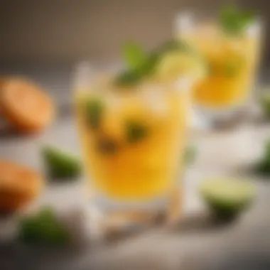Refreshing Sweet Tart Drink Refreshing sweet tart drink with mint and citrus garnish