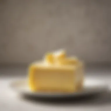 Butter's Perfect Consistency Close-up of butter in a temperature controlled dish showcasing texture