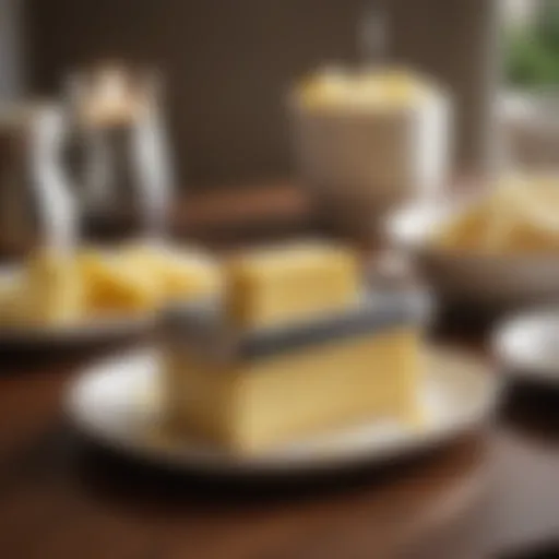 Elegant temperature controlled butter dish on a dining table